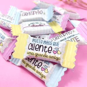 Balas Personalizadas   Embalagem Colorida Papel Fotográfico Corte Padrão Sabores