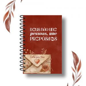 Caderno Cartas para Deus - Frases Casais Capa Dura 15x21cm Impressão colorida Laminação Fechamento em Espiral 100 folhas (200 páginas)