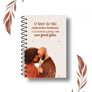 Caderno Cartas para Deus  - Casais Capa Dura 15x21cm Impressão colorida Laminação Fechamento em Espiral 100 folhas (200 páginas)
