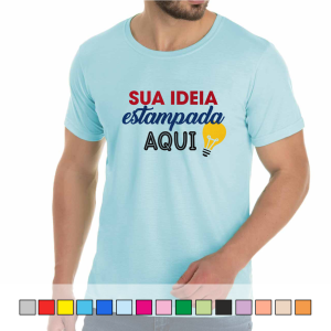 Camiseta Colorida Adulto (Tam. P ao GG) 100% Poliéster  Impressão Colorida Cores Sublimação Tam. da arte: 280x200mm