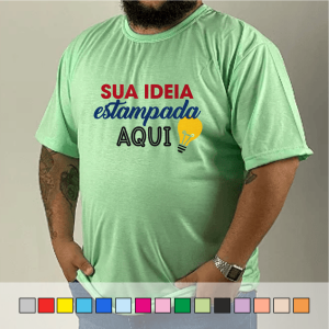 Camiseta Colorida Adulto (Tamanhos Especiais) 100% Poliéster  Impressão Colorida Cores Sublimação Tam. da arte: 280x200mm