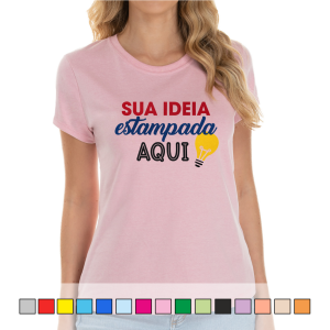 Camiseta Colorida Baby Look (Tam. P ao GG) 100% Poliéster  Impressão Colorida Cores Sublimação Tam. da arte: 280x200mm
