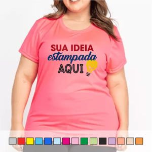 Camiseta Colorida Baby Look (Tamanhos Especiais) 100% Poliéster  Impressão Colorida Cores Sublimação Tam. da arte: 280x200mm