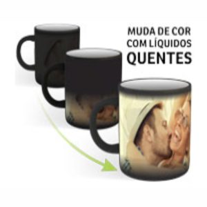 Caneca Mágica Personalizada Cerâmica 325ml  Sublimação Preto Fosco Tam. da arte: 200x90mm