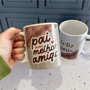 Caneca Branca Personalizada Cerâmica 325ml  Sublimação Branca Brilho Tam. da arte: 200x90mm