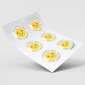 Cartela Adesivo Papel Formato Personalizado Papel Couchê 80g Personalizado Impressão Colorida  Meio Corte 