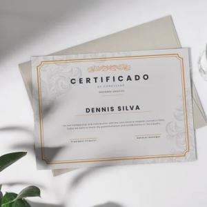Certificado Off Set 240g 21x30cm Impressão Colorida Opcional Corte Reto Borda Branca