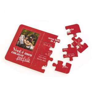 Quebra-cabeça Personalizado Papel Paraná 14x19cm Estampa Colorida Laminação Brilho  Contém 16 peças